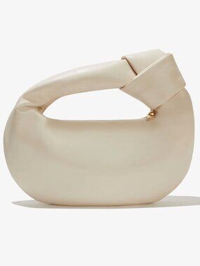 Melie Bianco Alexandra Cream Soft Vegan Top Knot Handle Purse